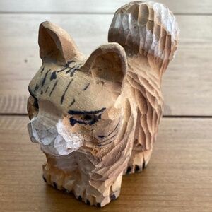 Hand Carved Wood Squirrel
